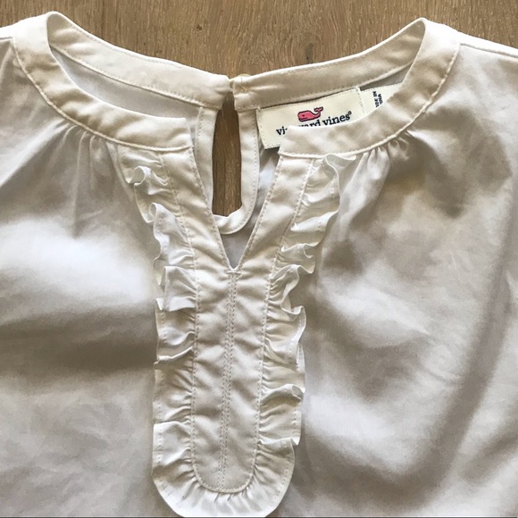Vineyard Vines White Ruffle Shirt - Picture 2 of 7